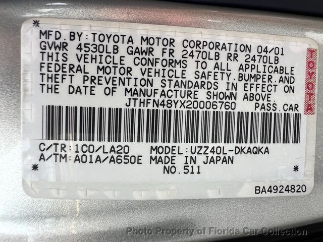 2002 Lexus SC 430 Convertible Hardtop Mark Levinson - 22742032 - 89