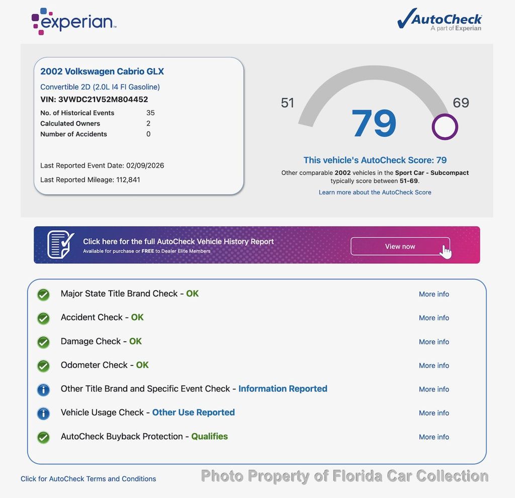 2002 Volkswagen Cabrio GLX Convertible Automatic - 22994996 - 75