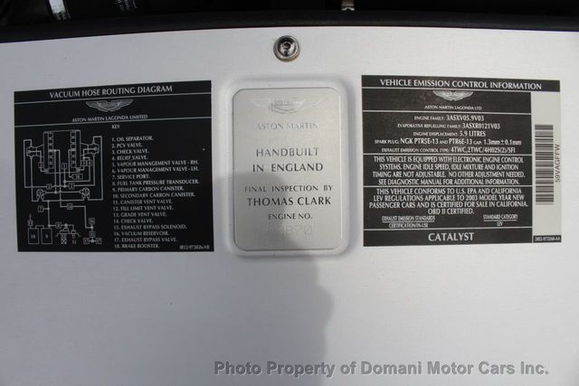 2003 Aston Martin Vanquish Stunnig Example with 17k Original Miles, British Racing Green - 20225802 - 32