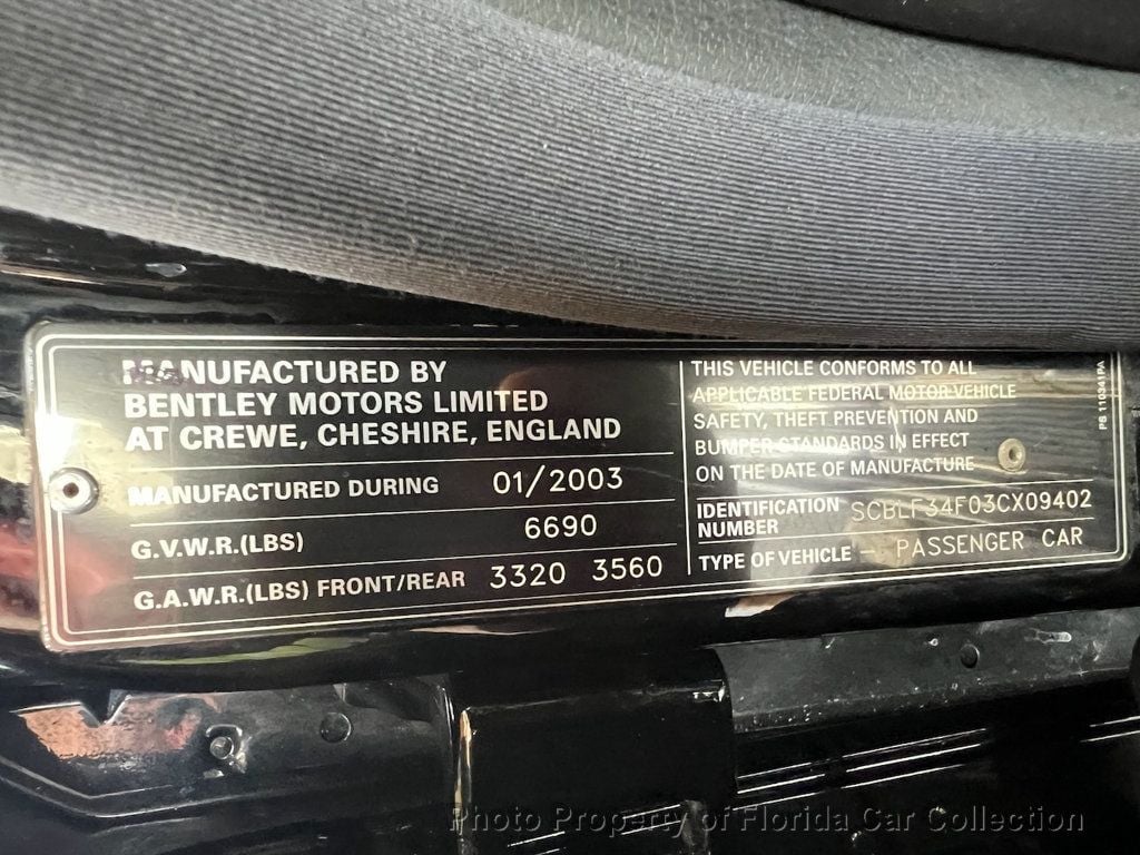 2003 Bentley Arnage T Sedan Twin Turbo 6.8L - 22891672 - 95