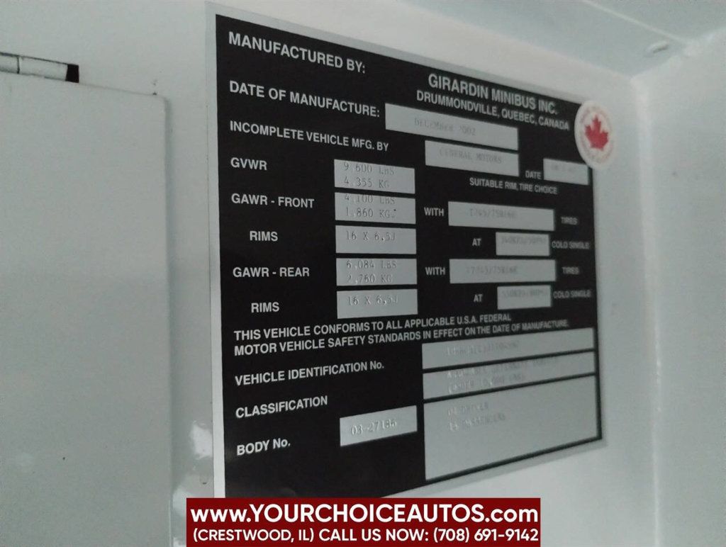 2003 Chevrolet Express Commercial Cutaway 139" WB C6Y - 22770160 - 33