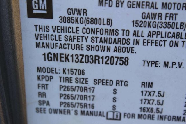 2003 Chevrolet Tahoe 4dr 1500 4WD Z71 - 22971116 - 10