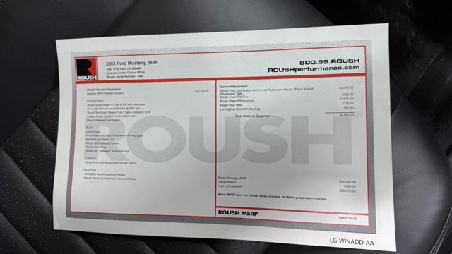 2003 Ford Mustang ROUSH 380R ONLY 200 BUILT STAGE 3 - 22931913 - 43