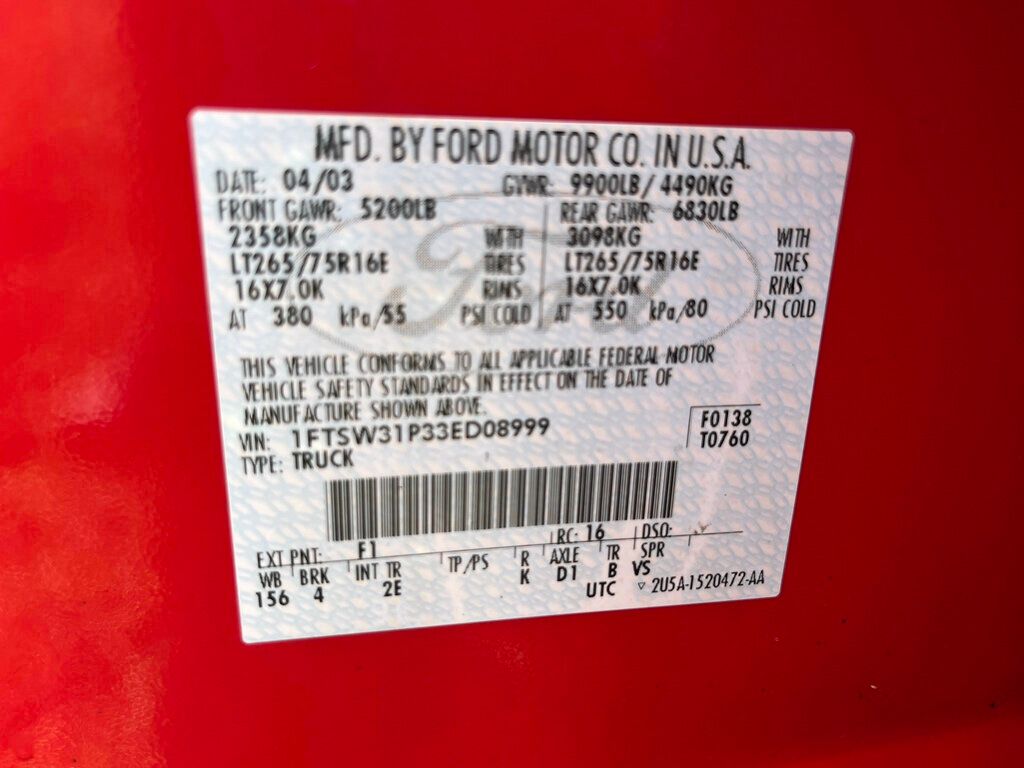 2003 Ford Super Duty F-350 SRW 1-Owner RUST FREE 4x4 Utility Truck - 22916552 - 25