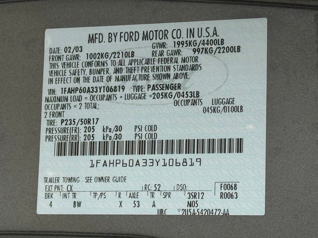 2003 Ford Thunderbird 2003 FORD THUNDERBIRD - 22933261 - 81