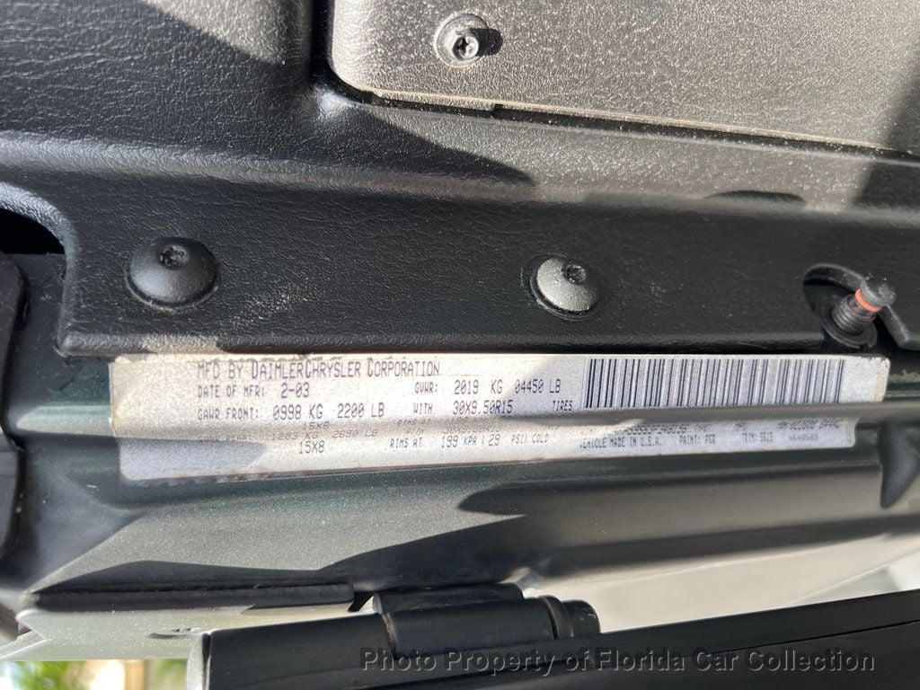2003 Jeep Wrangler Sahara 4X4 4.0L - 22861492 - 49