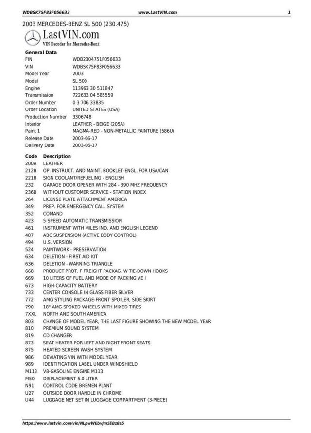 2003 Mercedes-Benz SL-Class SL500 2dr Roadster 5.0L - 22987408 - 5