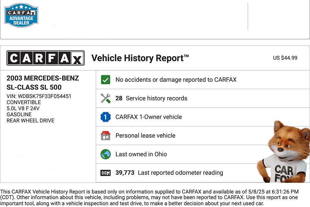 2003 Mercedes-Benz SL-Class SL500 2dr Roadster 5.0L - 22843085 - 1