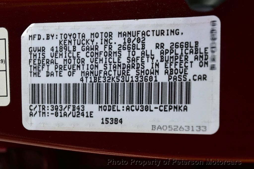 2003 Toyota Camry 4dr Sedan LE Automatic - 23089468 - 68