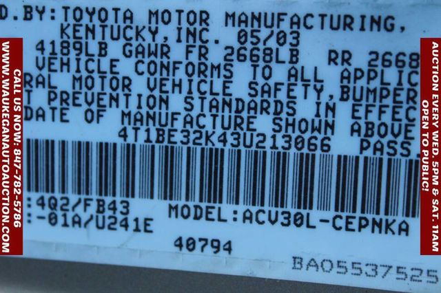 2003 Toyota Camry 4dr Sedan XLE Automatic - 22941401 - 8