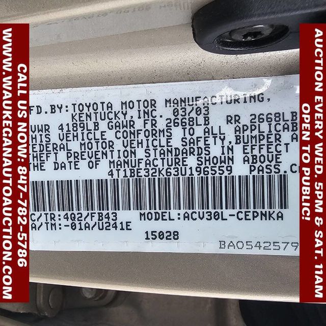 2003 Toyota Camry 4dr Sedan XLE Automatic - 22941961 - 8