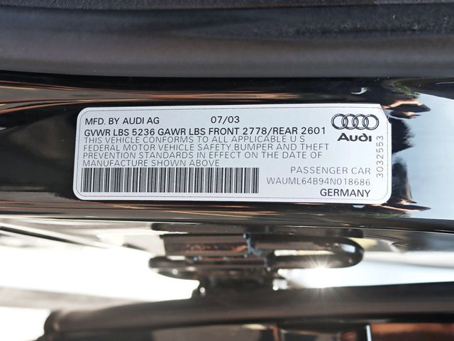 2004 Audi A6 4dr Sedan 4.2L quattro Automatic - 22887385 - 28