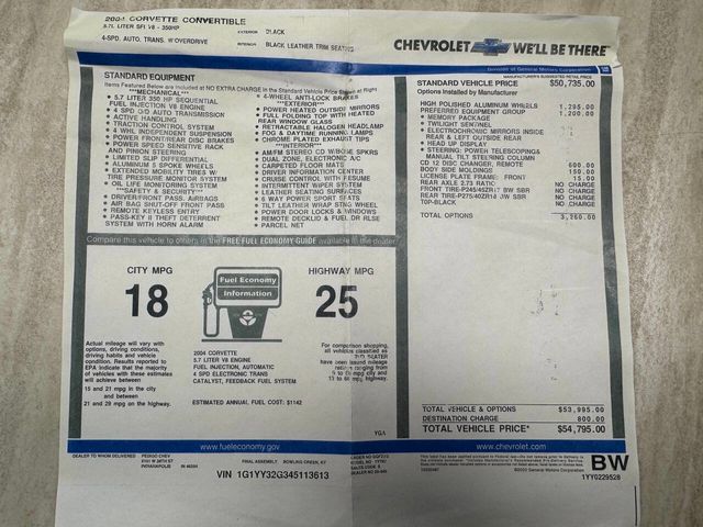 2004 Chevrolet Corvette 2dr Convertible - 22852081 - 80