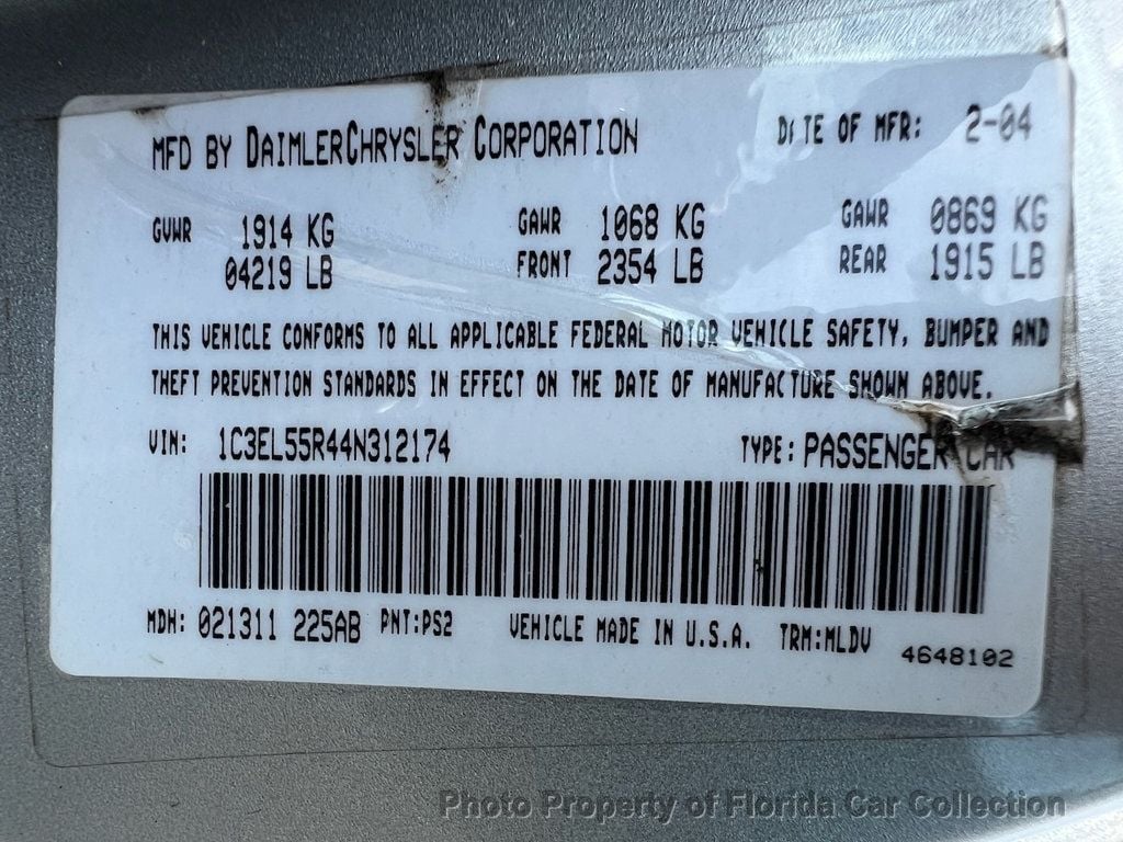 2004 Chrysler Sebring Convertible Touring Platinum Edition - 22884341 - 71