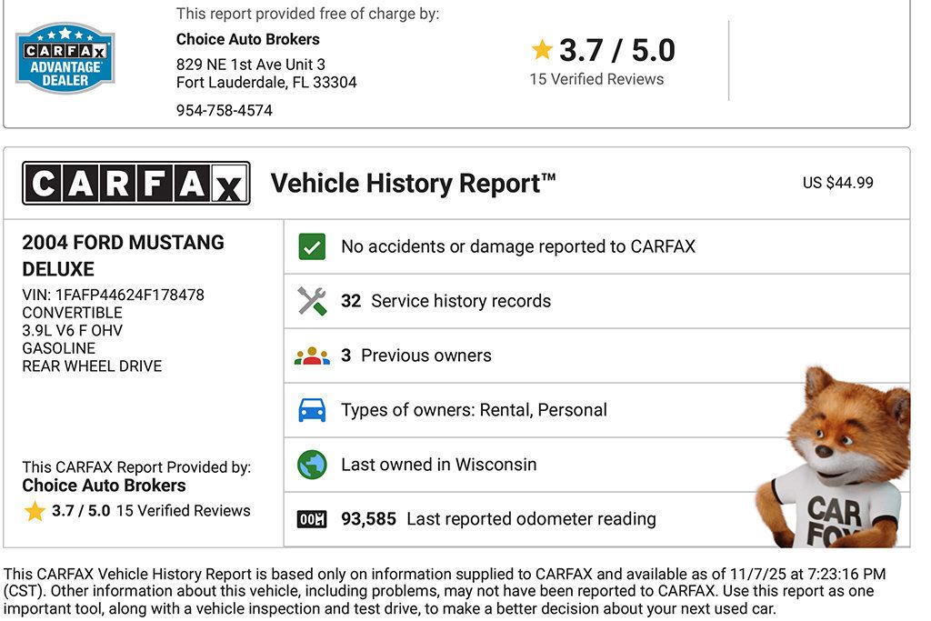 2004 Ford Mustang 2dr Convertible Deluxe - 22943427 - 1