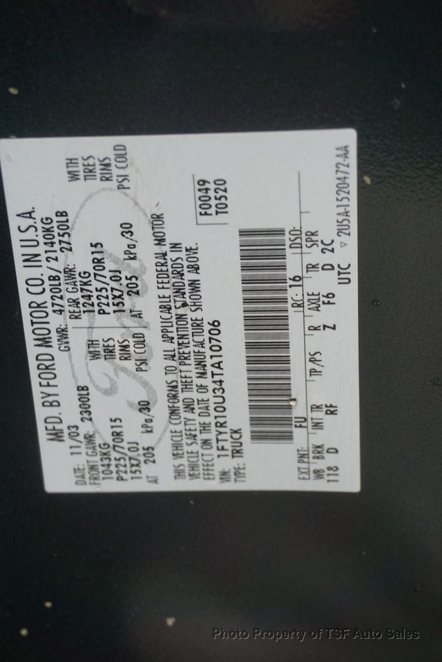 2004 Ford Ranger Reg Cab 3.0L XLT - 23065386 - 21