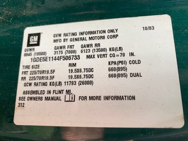 2004 GMC C5500 CREW CAB MASON DUMP WITH PLOW 33.000 ORIGINALMILES - 21424438 - 12