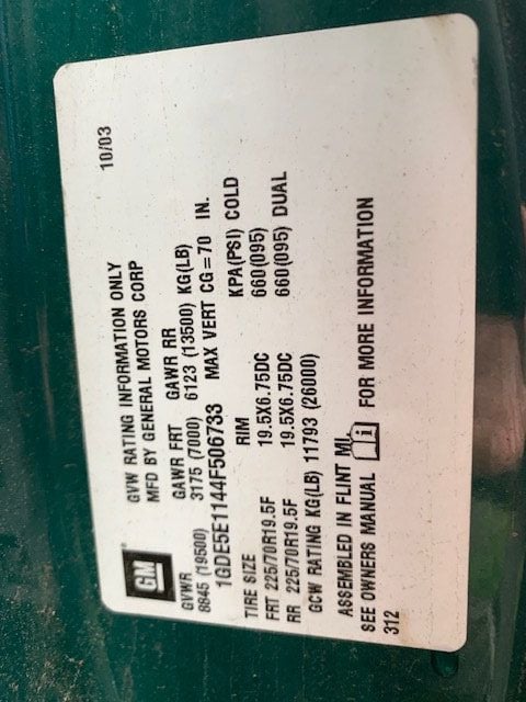 2004 GMC C5500 CREW CAB MASON DUMP WITH PLOW 33.000 ORIGINALMILES - 21424438 - 15