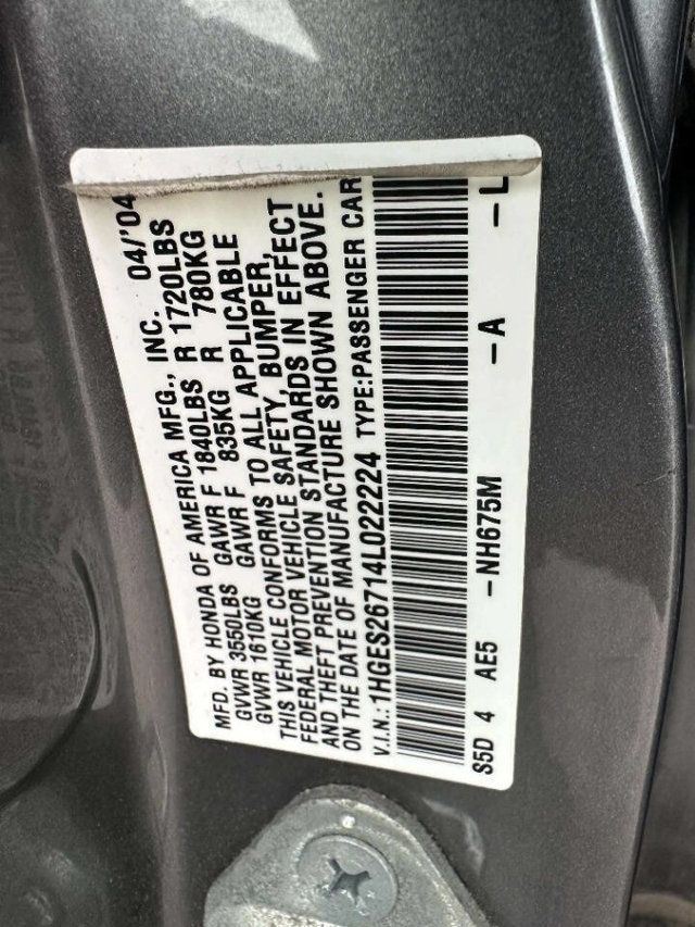 2004 Honda Civic 4dr Sedan EX Automatic - 22949725 - 29
