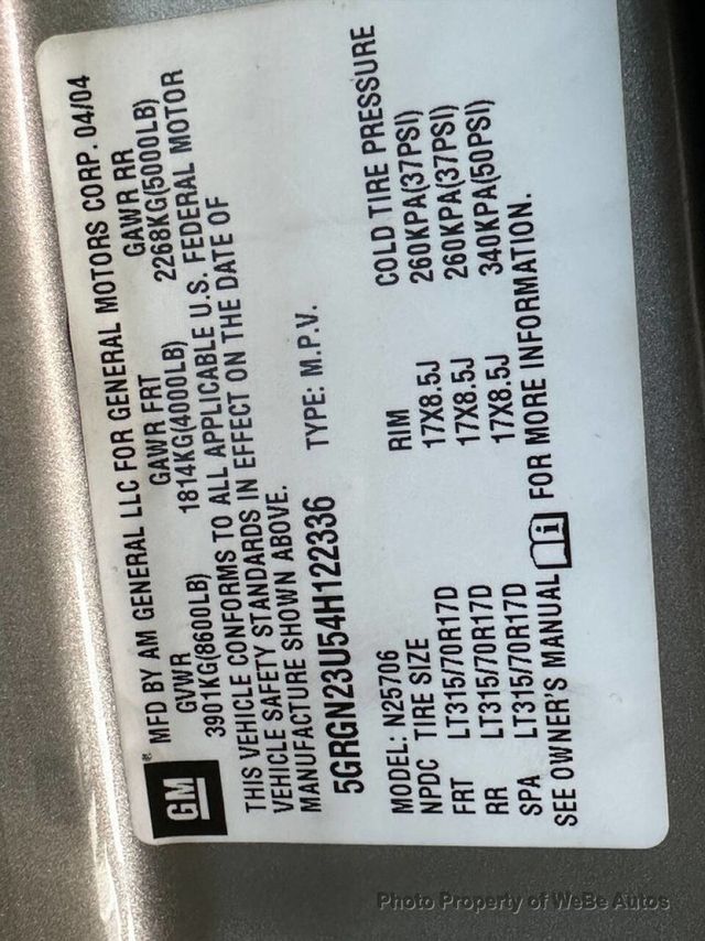 2004 HUMMER H2 4dr Wagon - 23043538 - 69