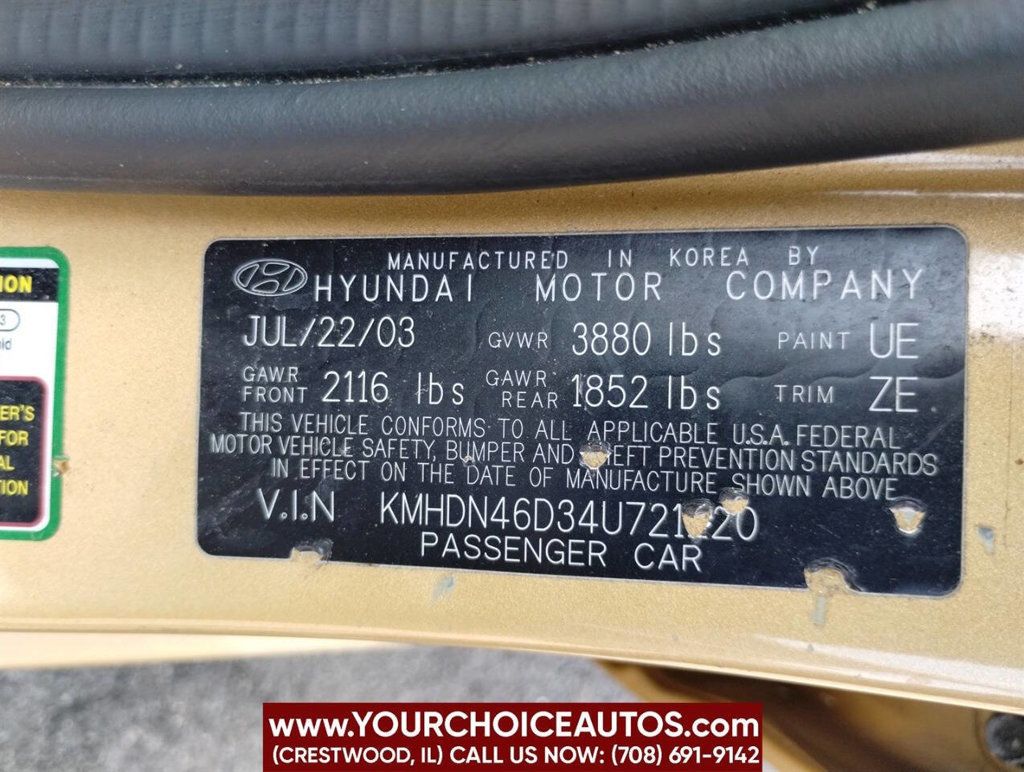 2004 Hyundai Elantra GLS 4dr Sedan - 22898189 - 35