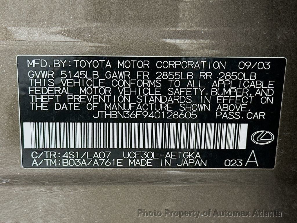 2004 Lexus LS 430 Base (A6) - 22597751 - 36