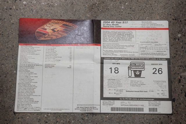 2004 Porsche 911 2dr Coupe 40th Ann Carrera 6-Speed Manual - 22987719 - 52
