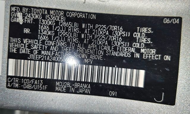 2004 Toyota Highlander 4dr V6 4WD w/3rd Row - 23040580 - 70