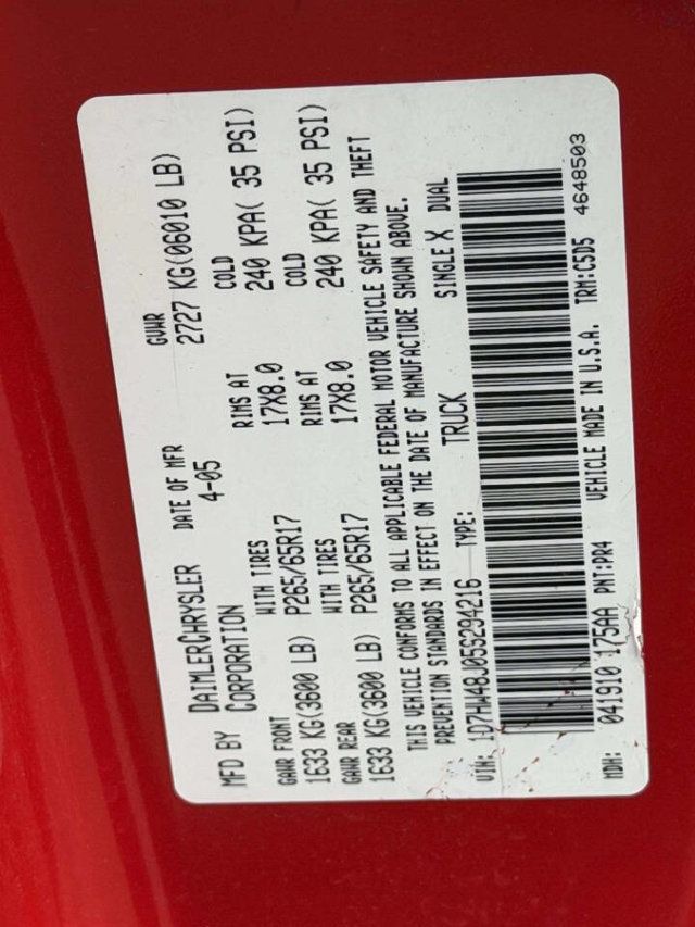 2005 Dodge Dakota SLT 4dr Quad Cab 4WD SB - 22995689 - 14