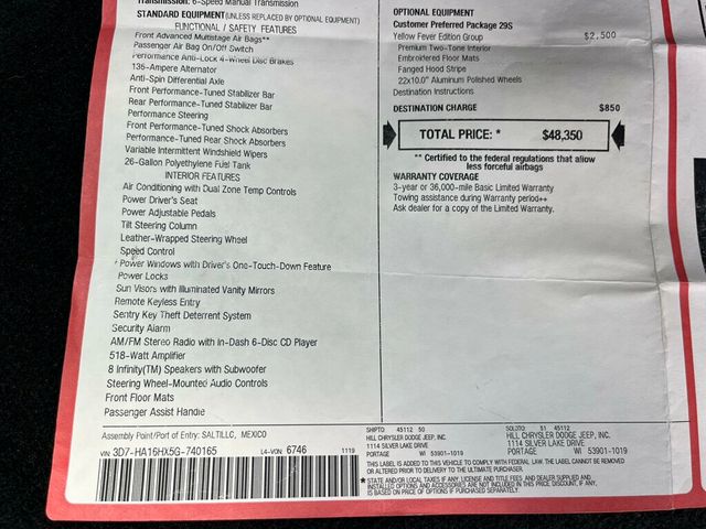 2005 Dodge Ram SRT-10 Yellow Fever Edition 139 of 500 - 23035680 - 18