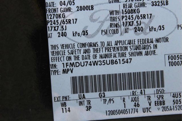 2005 Ford Explorer 4dr 114" WB 4.6L Eddie Bauer 4WD - 23030323 - 10
