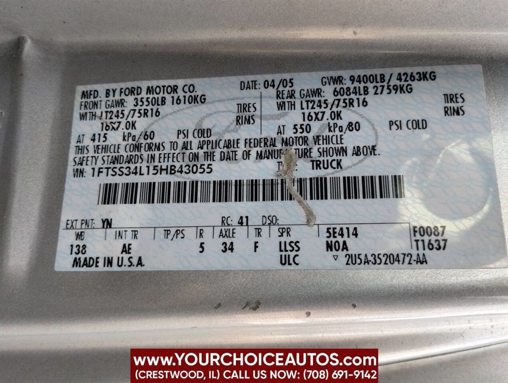 2005 Ford E-Series E 350 SD 3dr Extended Cargo Van - 22718610 - 37