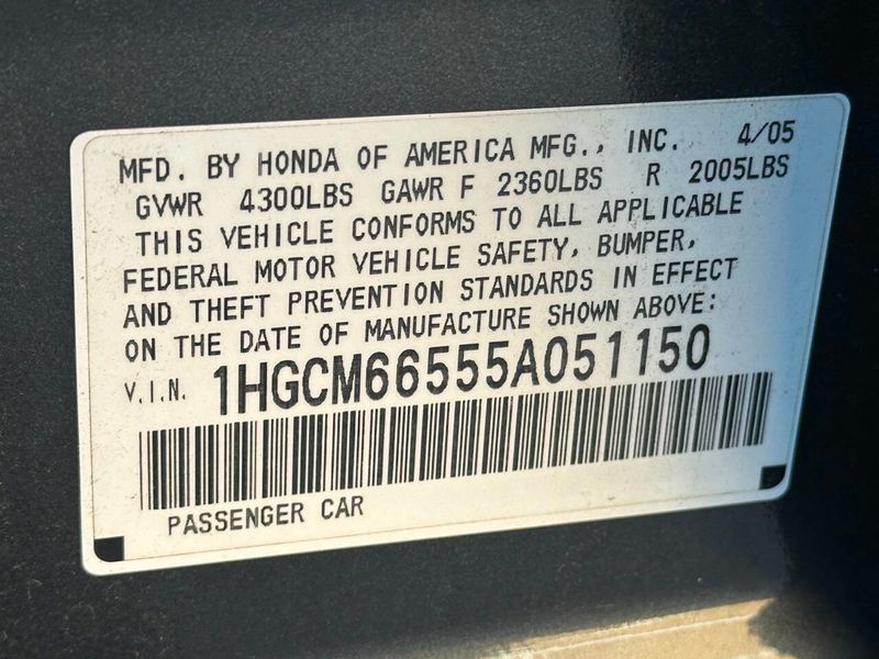 2005 Honda Accord Sedan EX-L V6 Automatic - 22929914 - 14