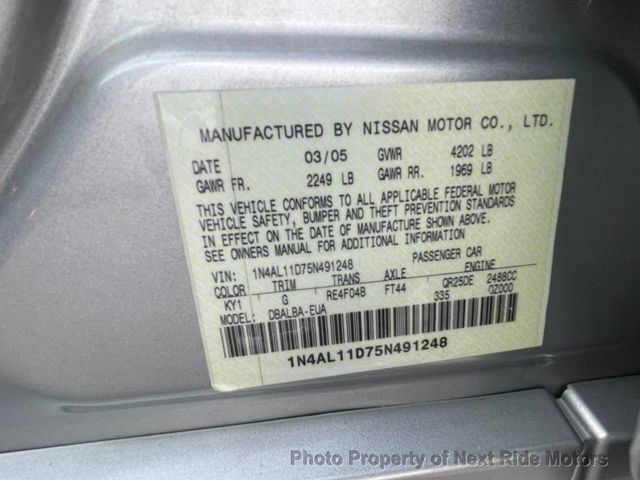 2005 Nissan Altima 2005 NISSAN ALTIMA 2.5 S 4D SEDAN LOW MILES 615-730-9991 - 23028258 - 18