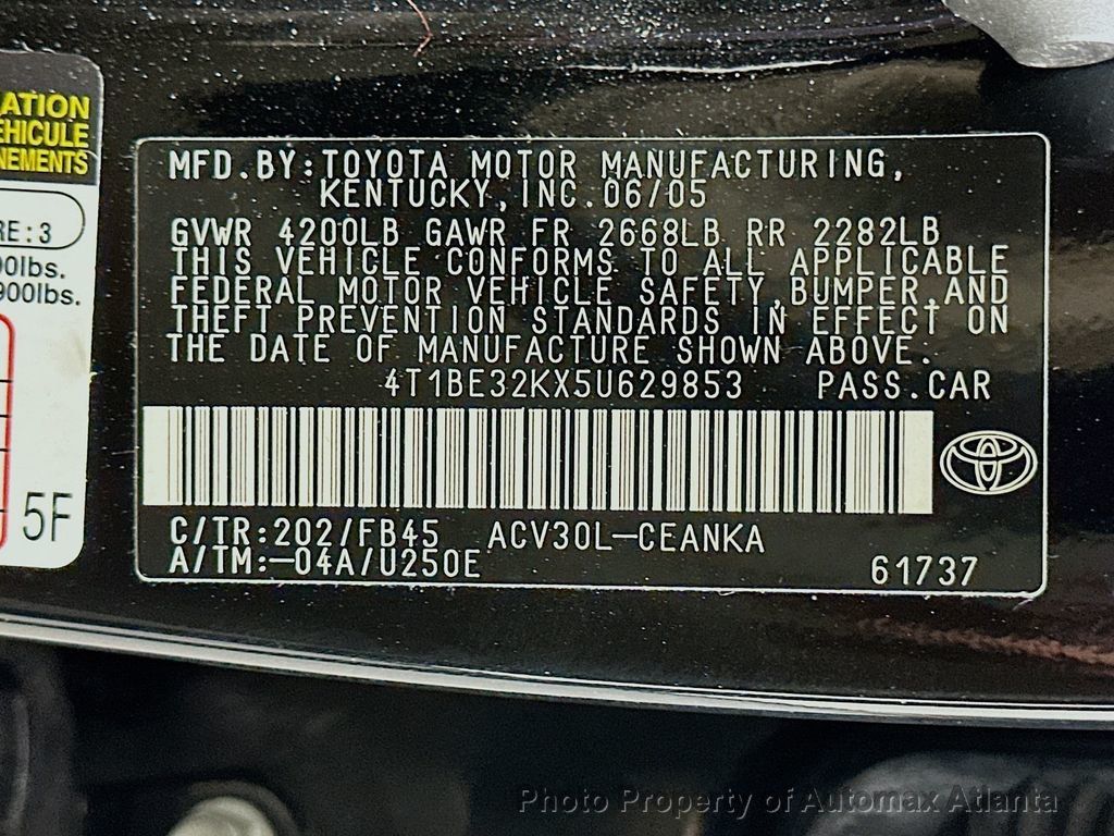 2005 Toyota Camry LE - 22554173 - 29