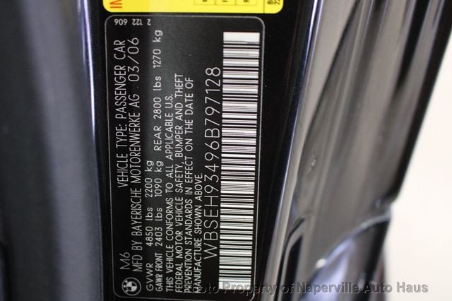 2006 BMW 6 Series 2dr M6 Cpe - 22900837 - 46