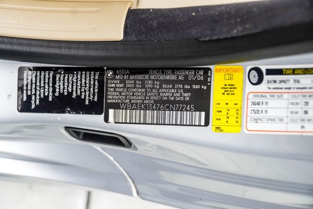2006 BMW 6 Series 650Ci 2dr Convertible - 23075136 - 34
