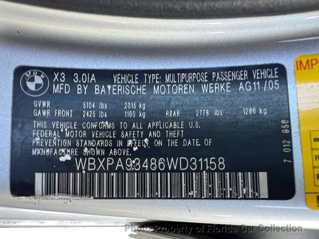 2006 BMW X3 3.0i AWD Sport Package - 22353879 - 95