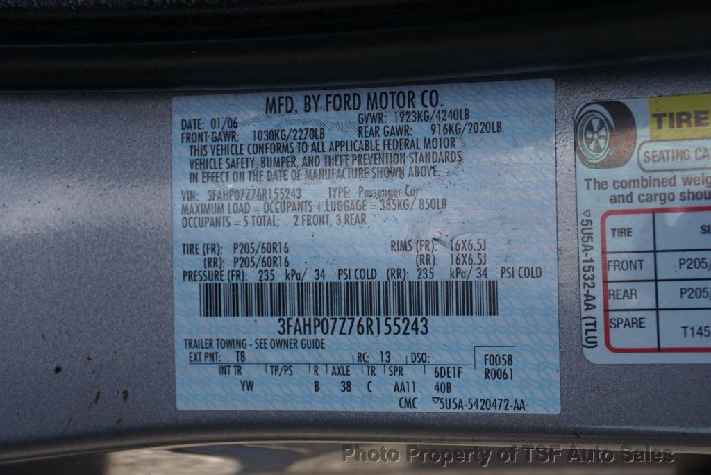 2006 Ford Fusion 4dr Sedan I4 SE - 22497649 - 25