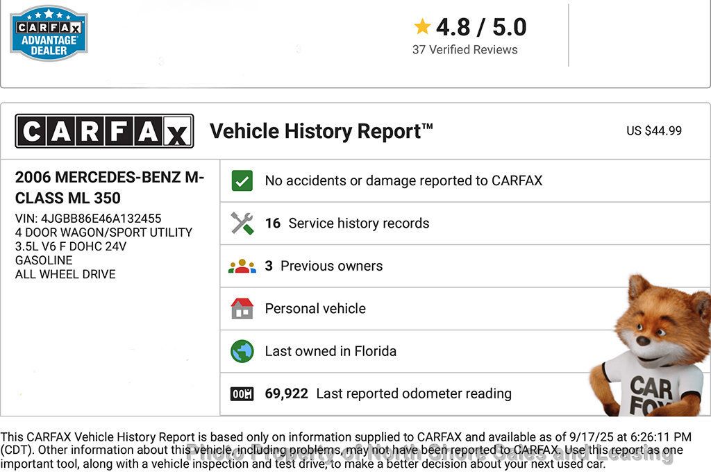 2006 Mercedes-Benz M-Class ML350 4MATIC 4dr 3.5L - 22918036 - 2
