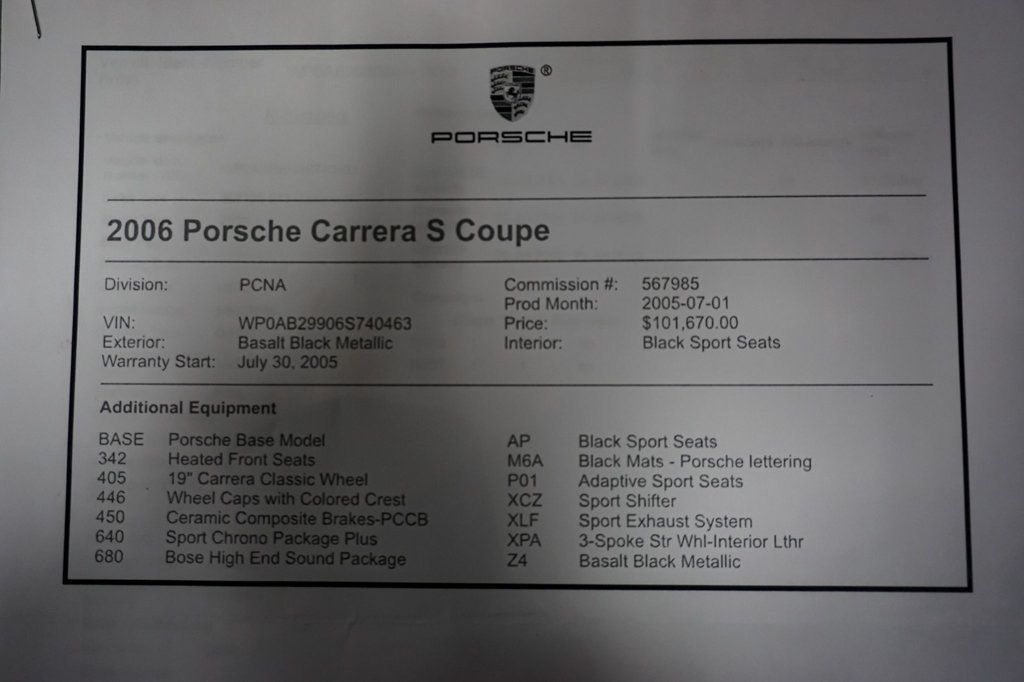 2006 Porsche 911 *997.1 Carrera S* *6-Speed Manual* *PCCB* *Sport Seats* - 23083081 - 75