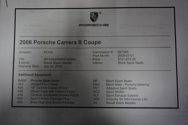 2006 Porsche 911 *997.1 Carrera S* *6-Speed Manual* *PCCB* *Sport Seats* - 23083081 - 75