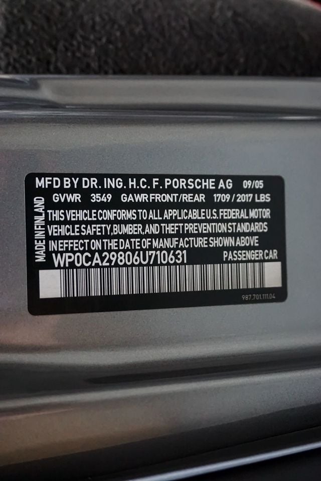 2006 Porsche Boxster *5-Speed Manual* *Sport Chrono* *Only 45k Miles* *Seal Grey* - 23044987 - 23