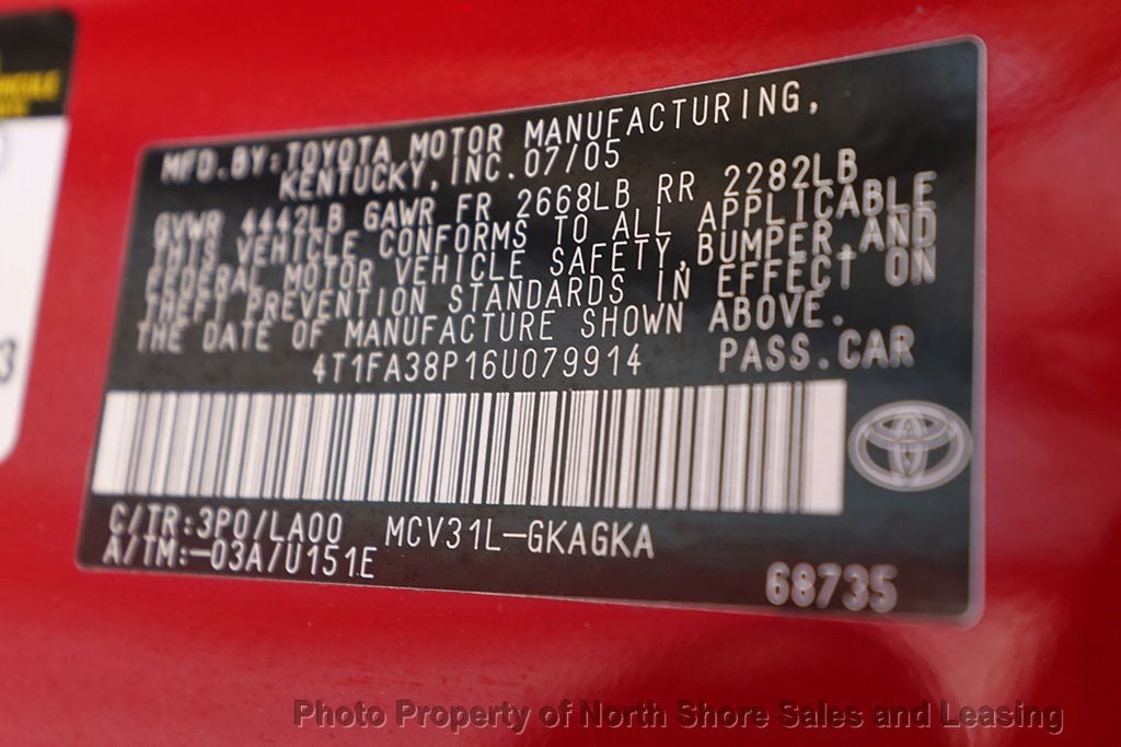 2006 Toyota Camry Solara 2dr Convertible SLE V6 Automatic - 22985267 - 45