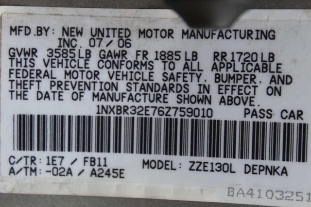 2006 Toyota Corolla 4dr Sedan LE Automatic - 23026750 - 9