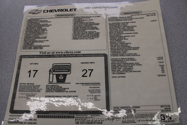 2007 Chevrolet Corvette 2dr Coupe - 23033479 - 52