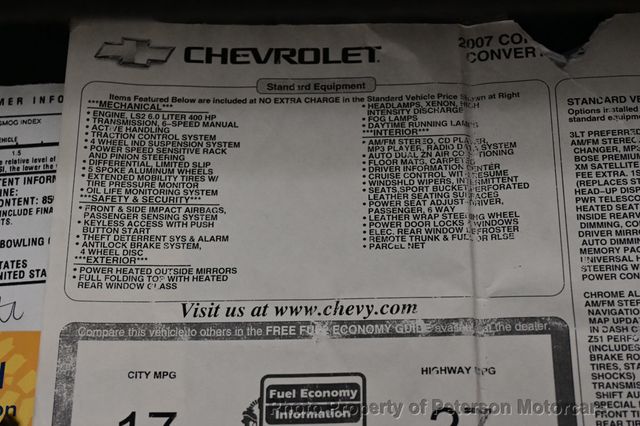 2007 Chevrolet Corvette 3LT Z51 PERFORMANCE PACKAGE - 22528814 - 67