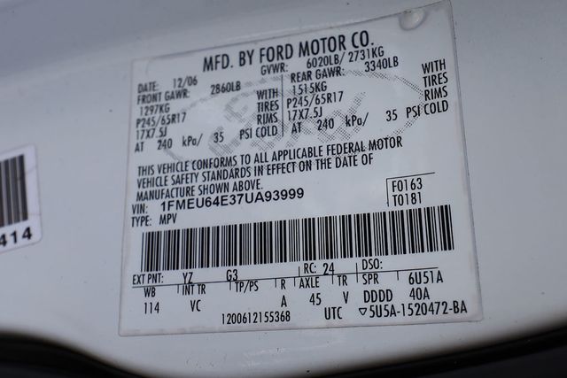 2007 FORD EXPLORER 2WD 4dr V6 Eddie Bauer - 22756609 - 27