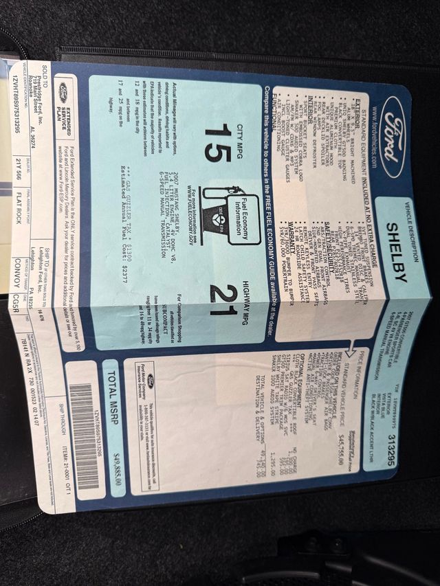 2007 Ford Mustang 2dr Convertible Shelby GT500 - 22949424 - 48