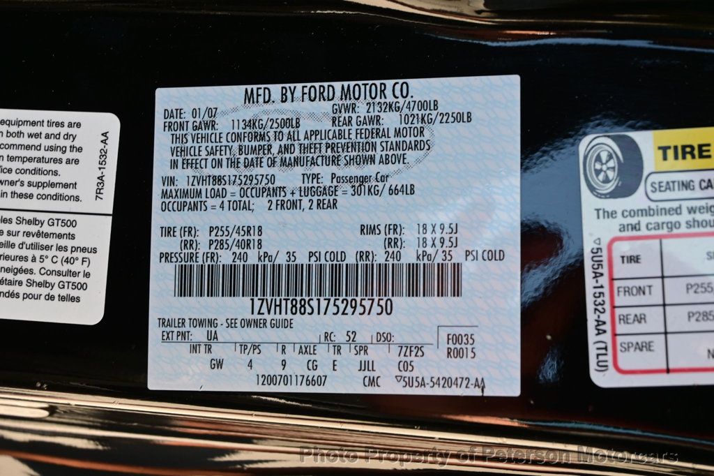 2007 Ford Mustang 2dr Coupe Shelby GT500 - 22900628 - 46